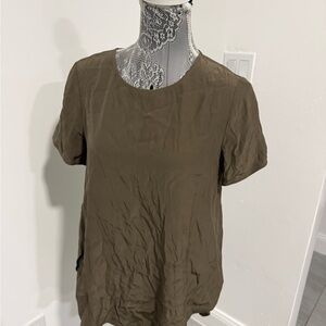 Lafayette 148 New York Short Sleeve Brown Top new